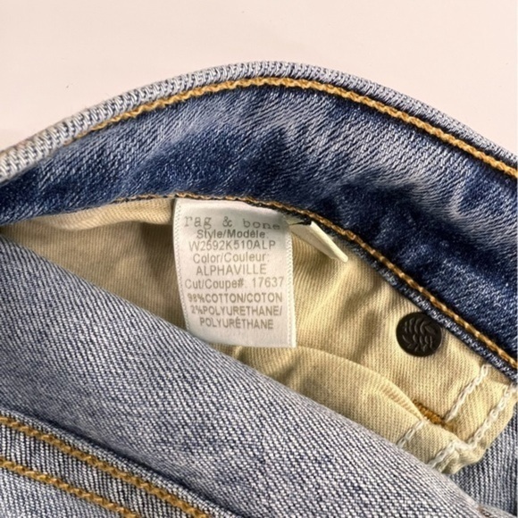 Rag & Bone Raw Hem Light Wash Jeans Size 26 - Picture 7 of 11